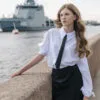 Юбка с разрезом по переду отделка шифон PRAIRIE Saint Petersburg